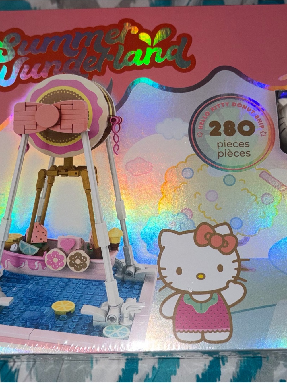 Hello Kitty Pink and White Donut Ship Building Set